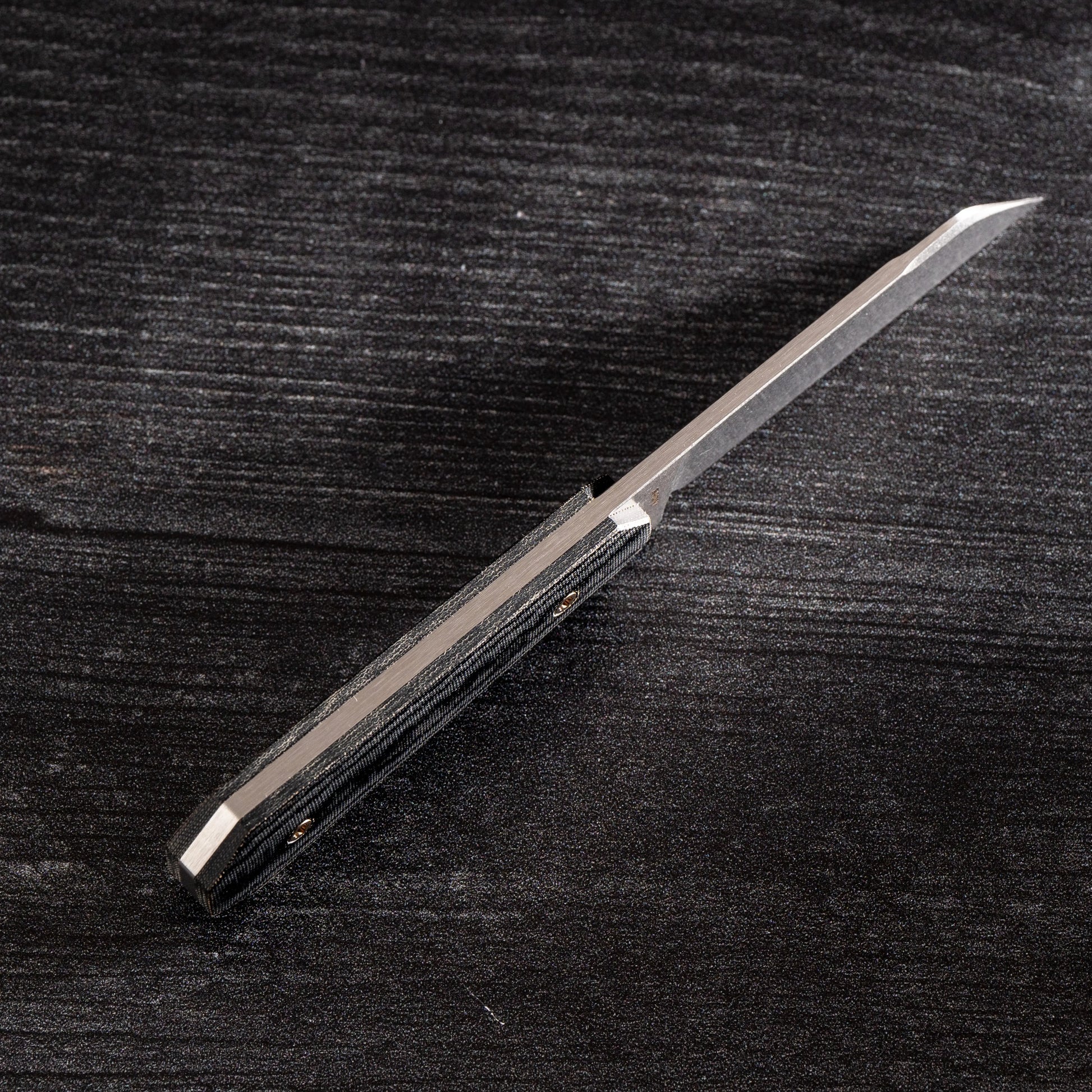 Jack Wolf Knives-Jack Wolf Knives - MIDNIGHT FIXedc - BLACK LINEN MICARTA STONEWASH-Urban Cutlery