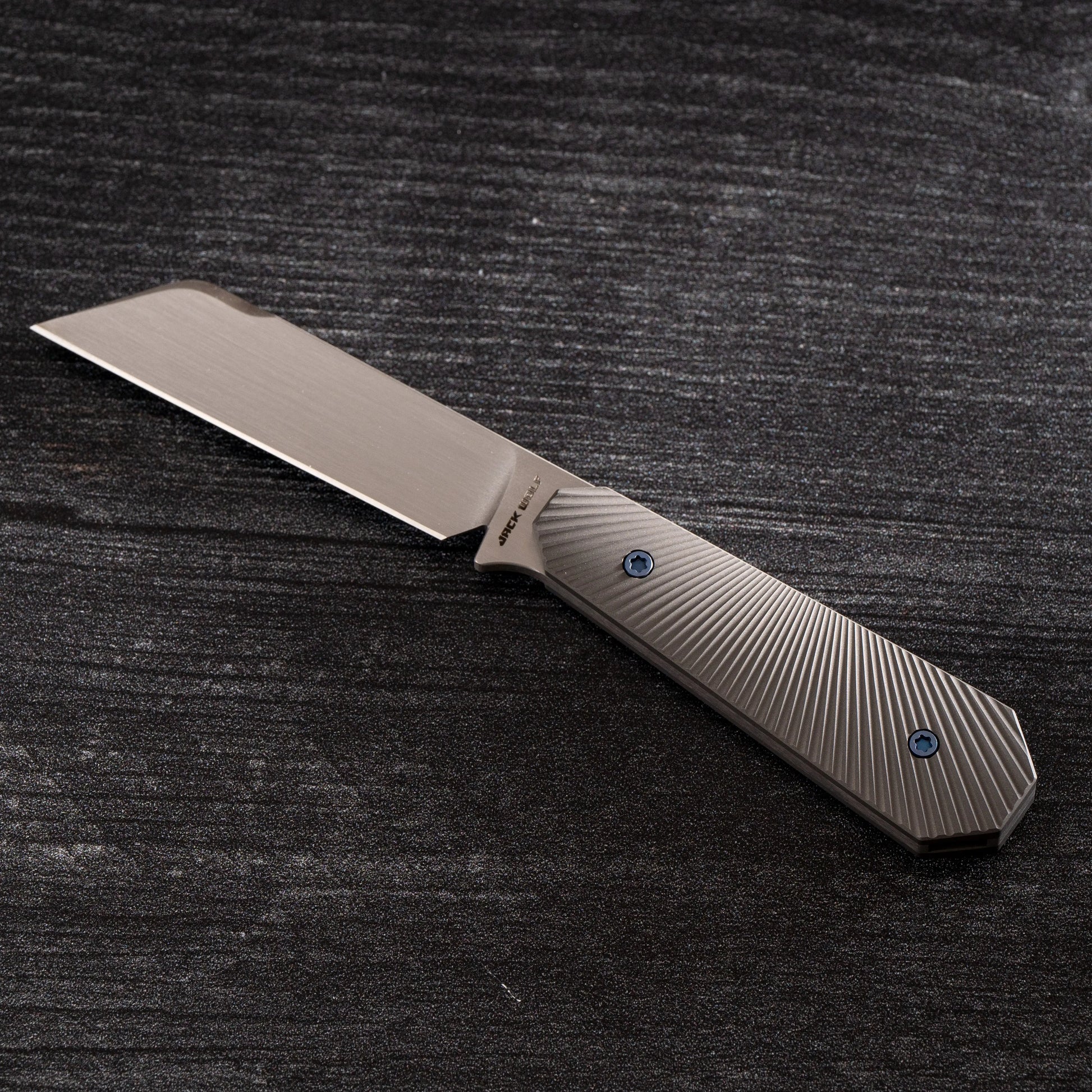 Jack Wolf Knives-Jack Wolf Knives - MIDNIGHT FIXedc - TITANIUM STARBURST HAND SATIN-1-Urban Cutlery