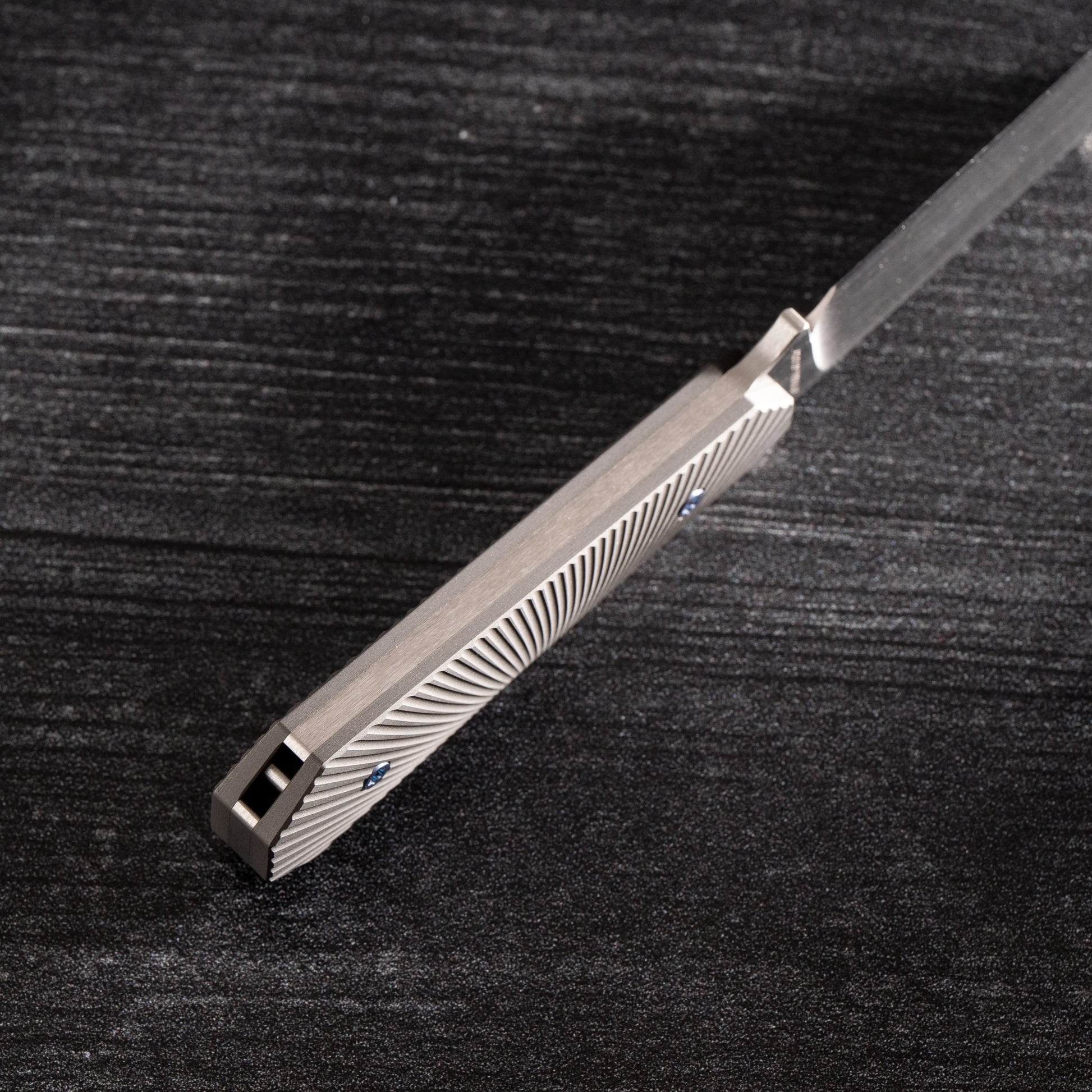 Jack Wolf Knives-Jack Wolf Knives - MIDNIGHT FIXedc - TITANIUM STARBURST HAND SATIN-4-Urban Cutlery