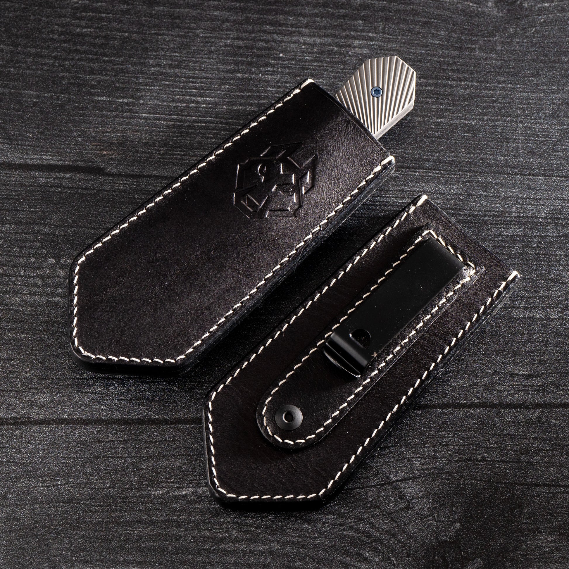 Jack Wolf Knives-Jack Wolf Knives - MIDNIGHT FIXedc - TITANIUM STARBURST HAND SATIN-5-Urban Cutlery