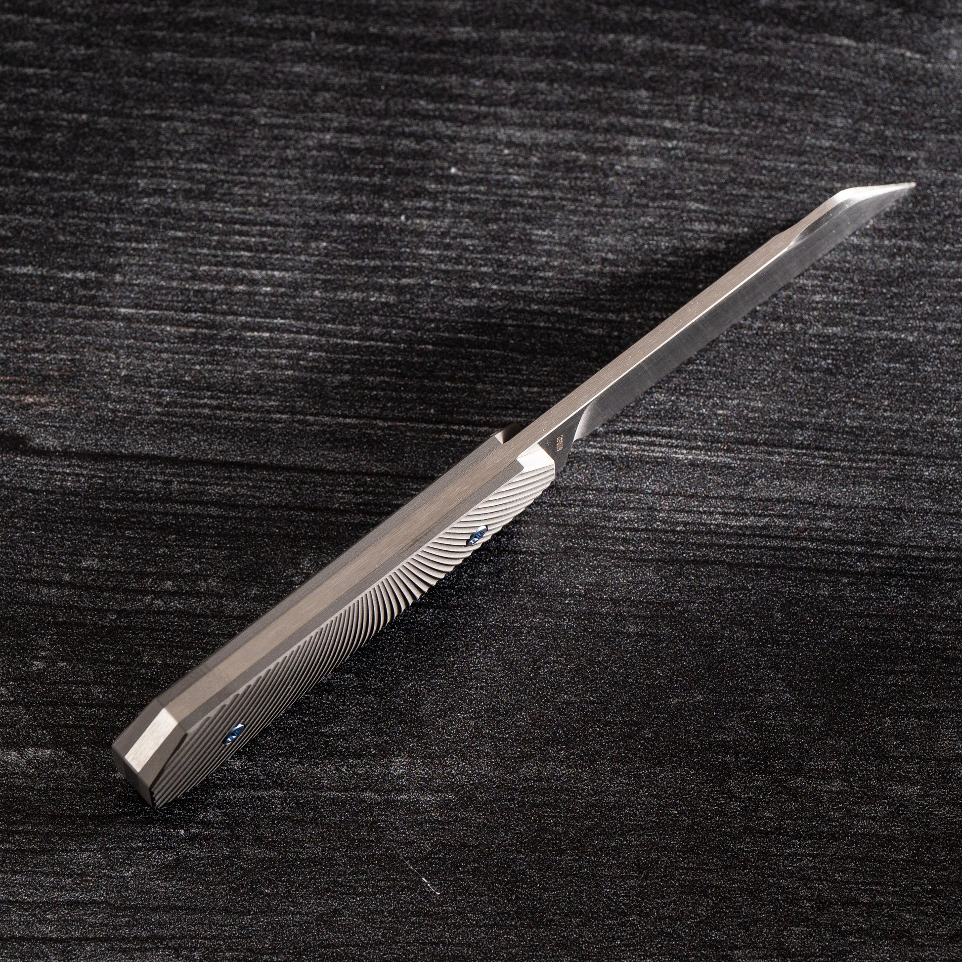 Jack Wolf Knives-Jack Wolf Knives - MIDNIGHT FIXedc - TITANIUM STARBURST HAND SATIN-Urban Cutlery