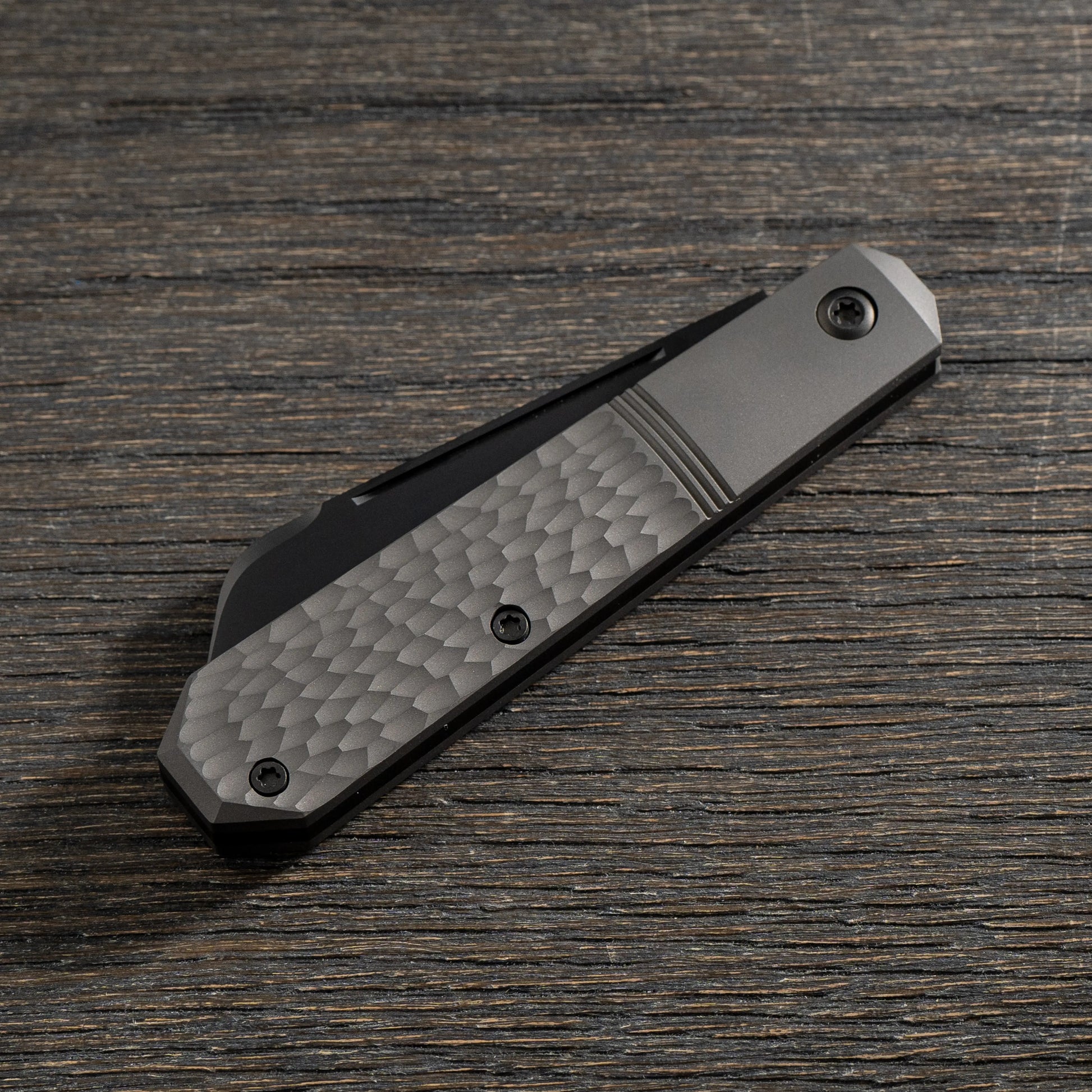 Jack Wolf Knives-Jack Wolf Knives - MIDNIGHT JACK - TITANIUM JIGGED REVERSE TUX-3-Urban Cutlery