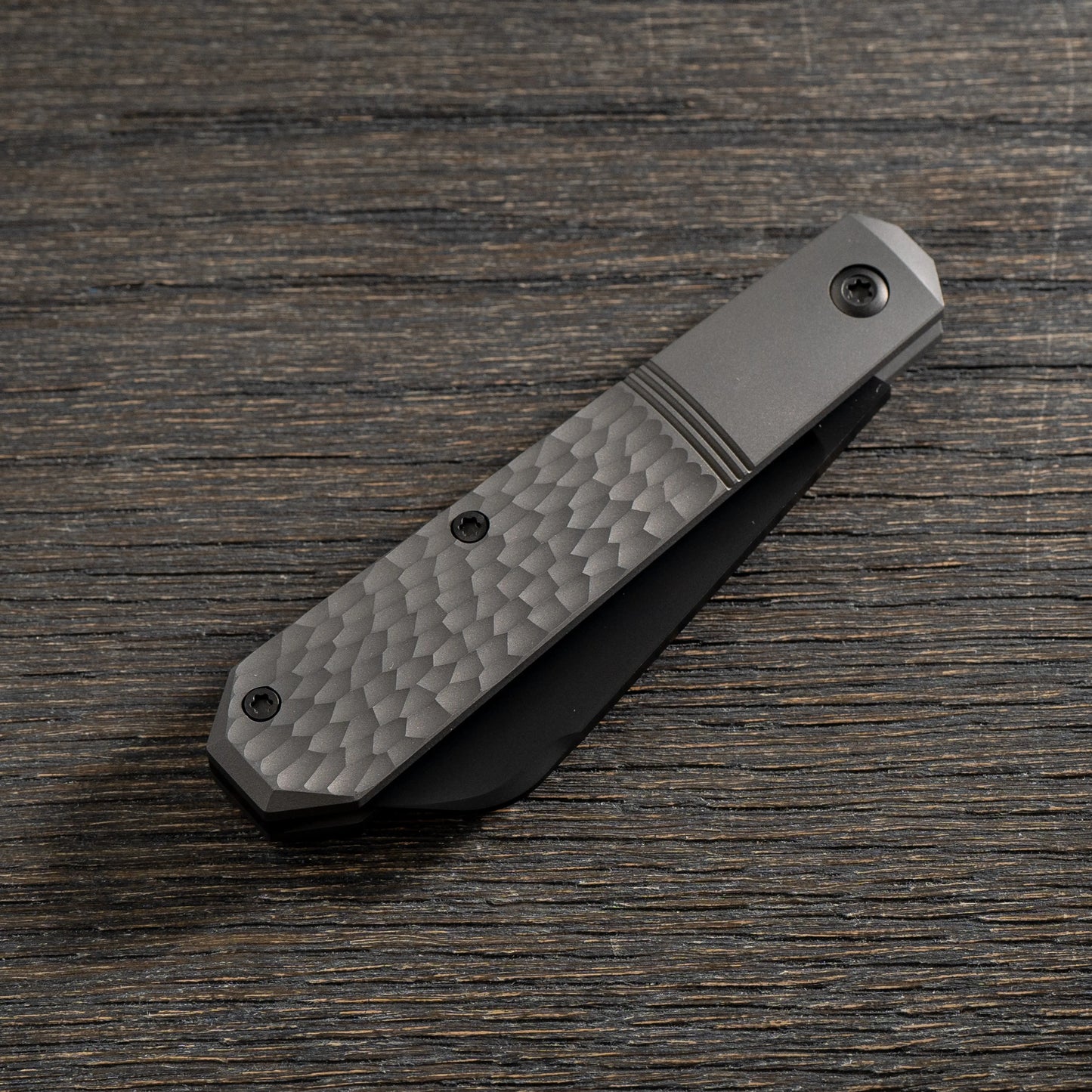 Jack Wolf Knives-Jack Wolf Knives - MIDNIGHT JACK - TITANIUM JIGGED REVERSE TUX-4-Urban Cutlery