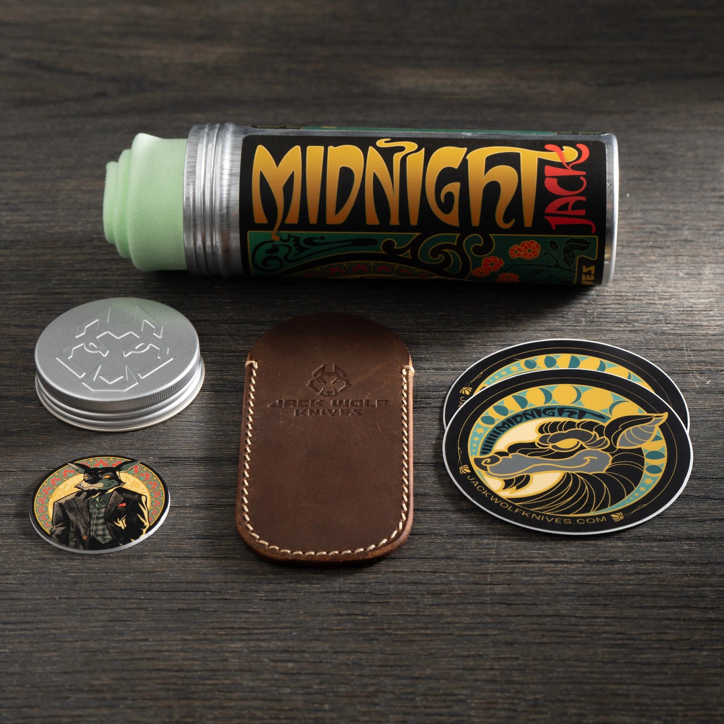 Jack Wolf Knives-Jack Wolf Knives - MIDNIGHT JACK - TITANIUM JIGGED REVERSE TUX-6-Urban Cutlery