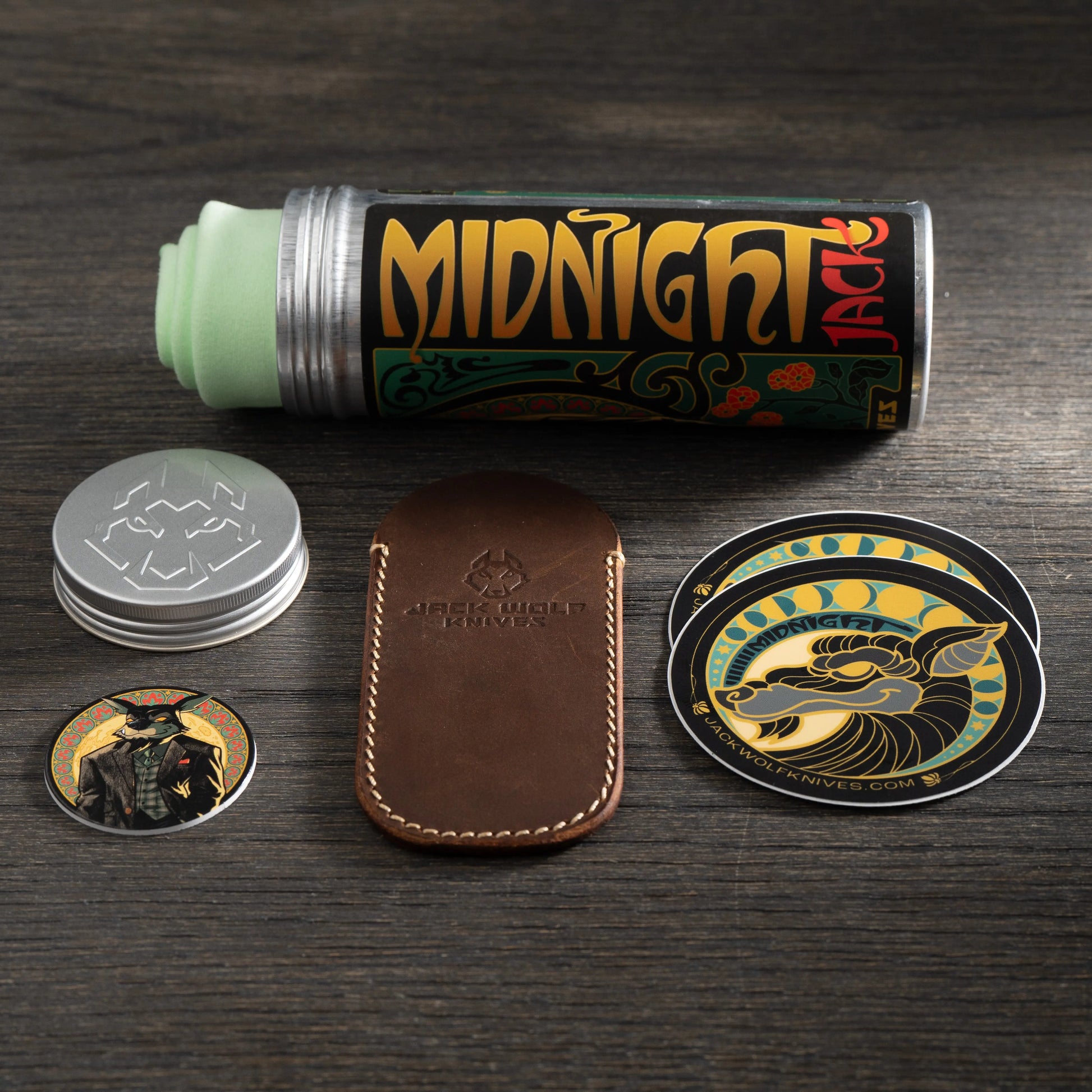 Jack Wolf Knives-Jack Wolf Knives - MIDNIGHT JACK - TITANIUM JIGGED REVERSE TUX-6-Urban Cutlery