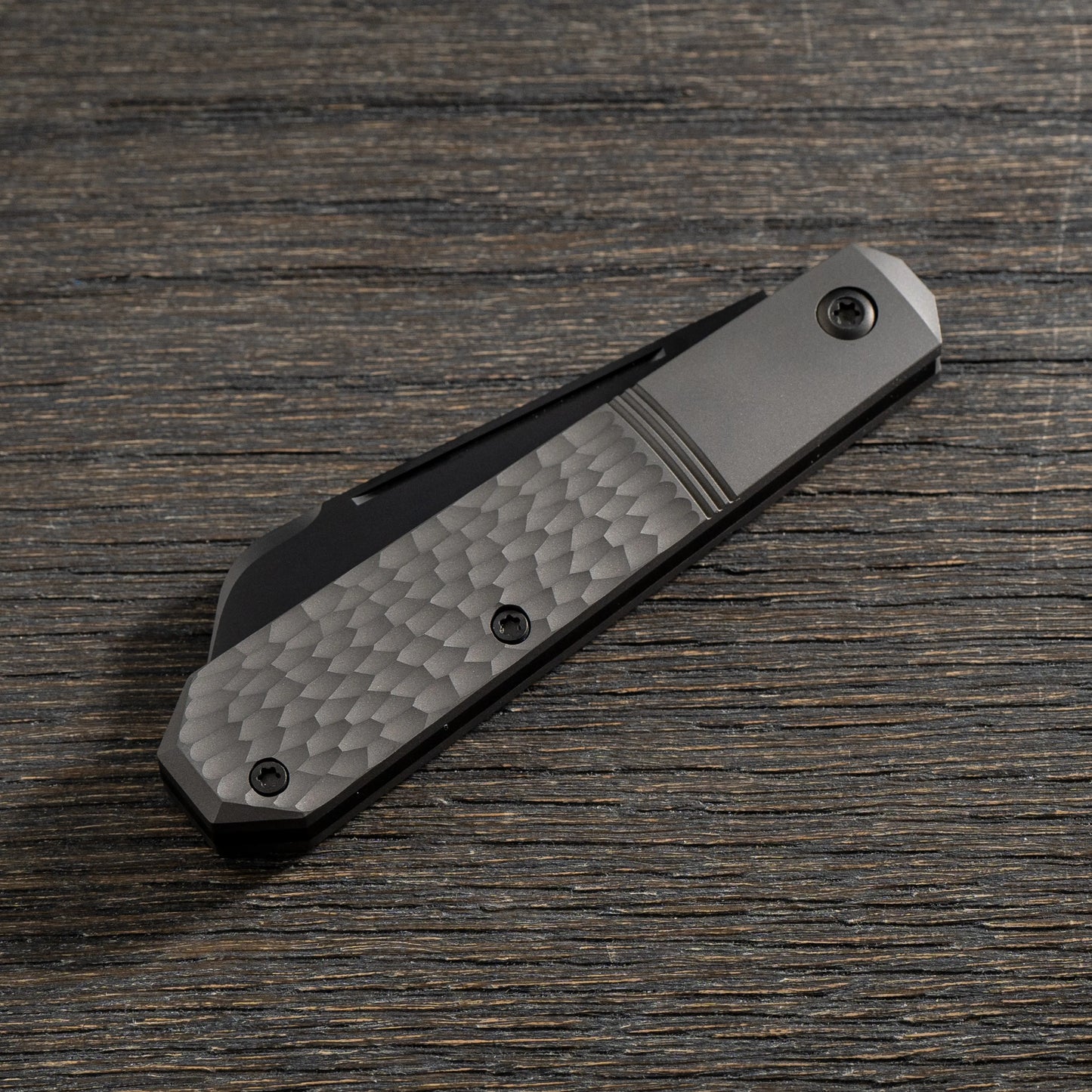 Jack Wolf Knives-Jack Wolf Knives - MIDNIGHT JACK - TITANIUM JIGGED REVERSE TUX-Urban Cutlery