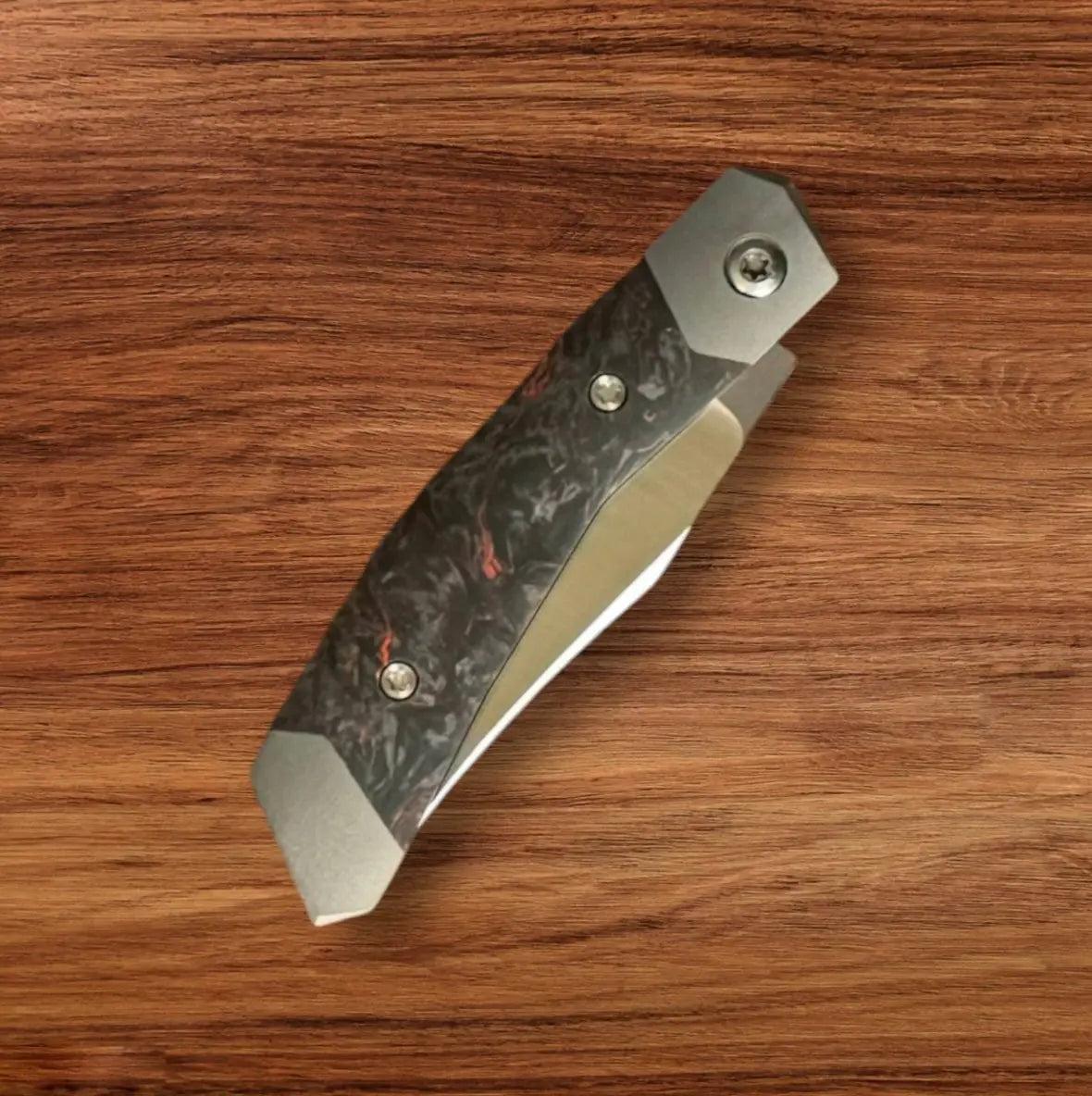 Jack Wolf Knives-Jack Wolf Knives - MINI CYBORG JACK - FAT CARBON DARK MATTER ORANGE-4-Urban Cutlery