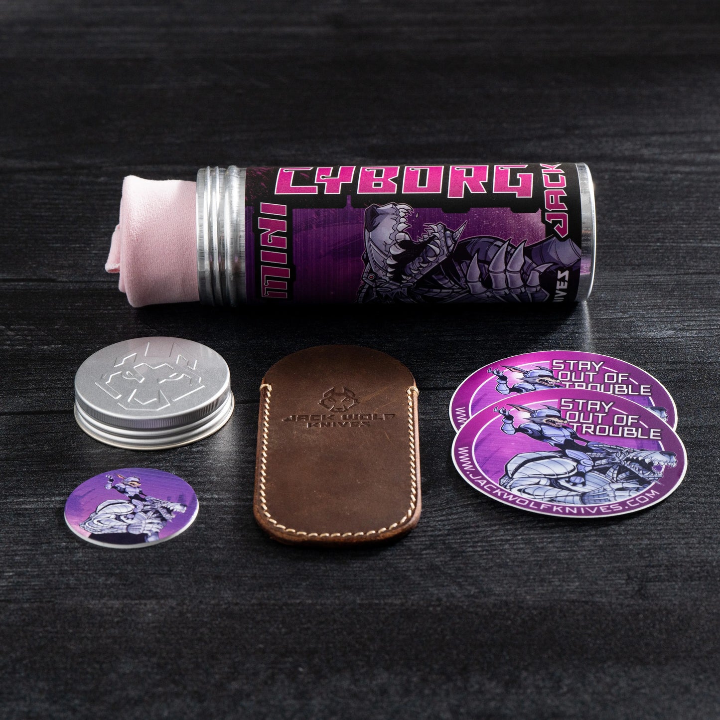 Jack Wolf Knives-Jack Wolf Knives - MINI CYBORG JACK - KIRINITE COSMIC PINK DLC-6-Urban Cutlery