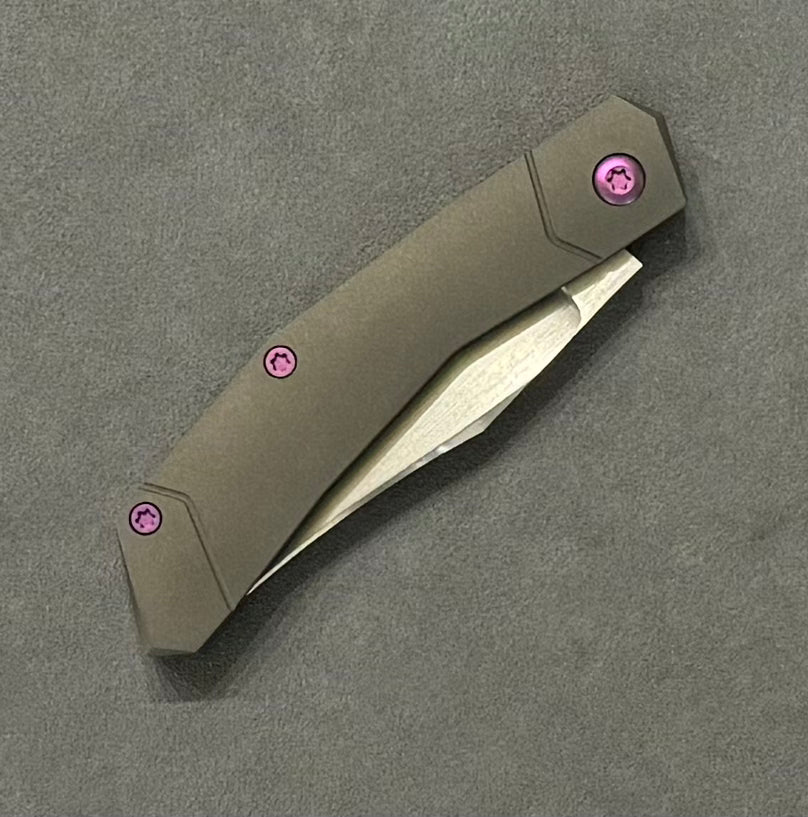 Jack Wolf Knives-Jack Wolf Knives - MINI CYBORG JACK - TITANIUM SMOOTH HAND SATIN-4-Urban Cutlery