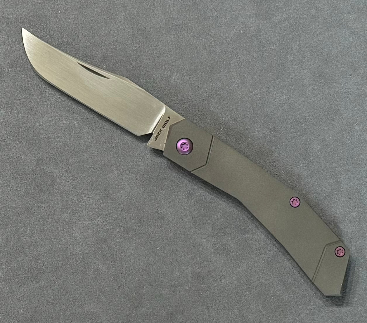 Jack Wolf Knives-Jack Wolf Knives - MINI CYBORG JACK - TITANIUM SMOOTH HAND SATIN-Urban Cutlery