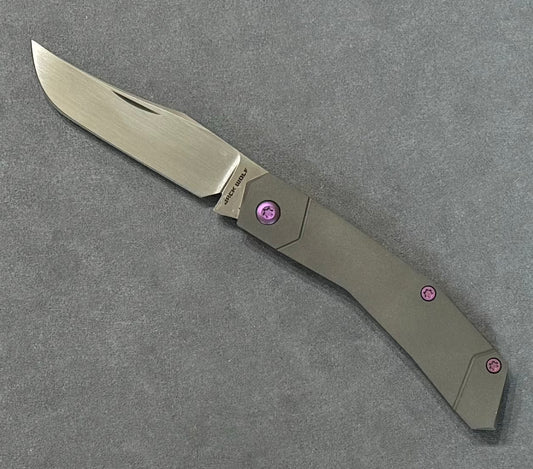 Jack Wolf Knives-Jack Wolf Knives - MINI CYBORG JACK - TITANIUM SMOOTH HAND SATIN-Urban Cutlery