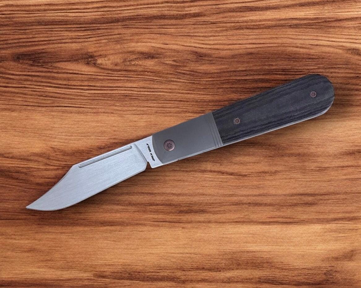 Jack Wolf Knives-Jack Wolf Knives - PRIMO JACK - BLACK LINEN MICARTA HAND SATIN-2-Urban Cutlery