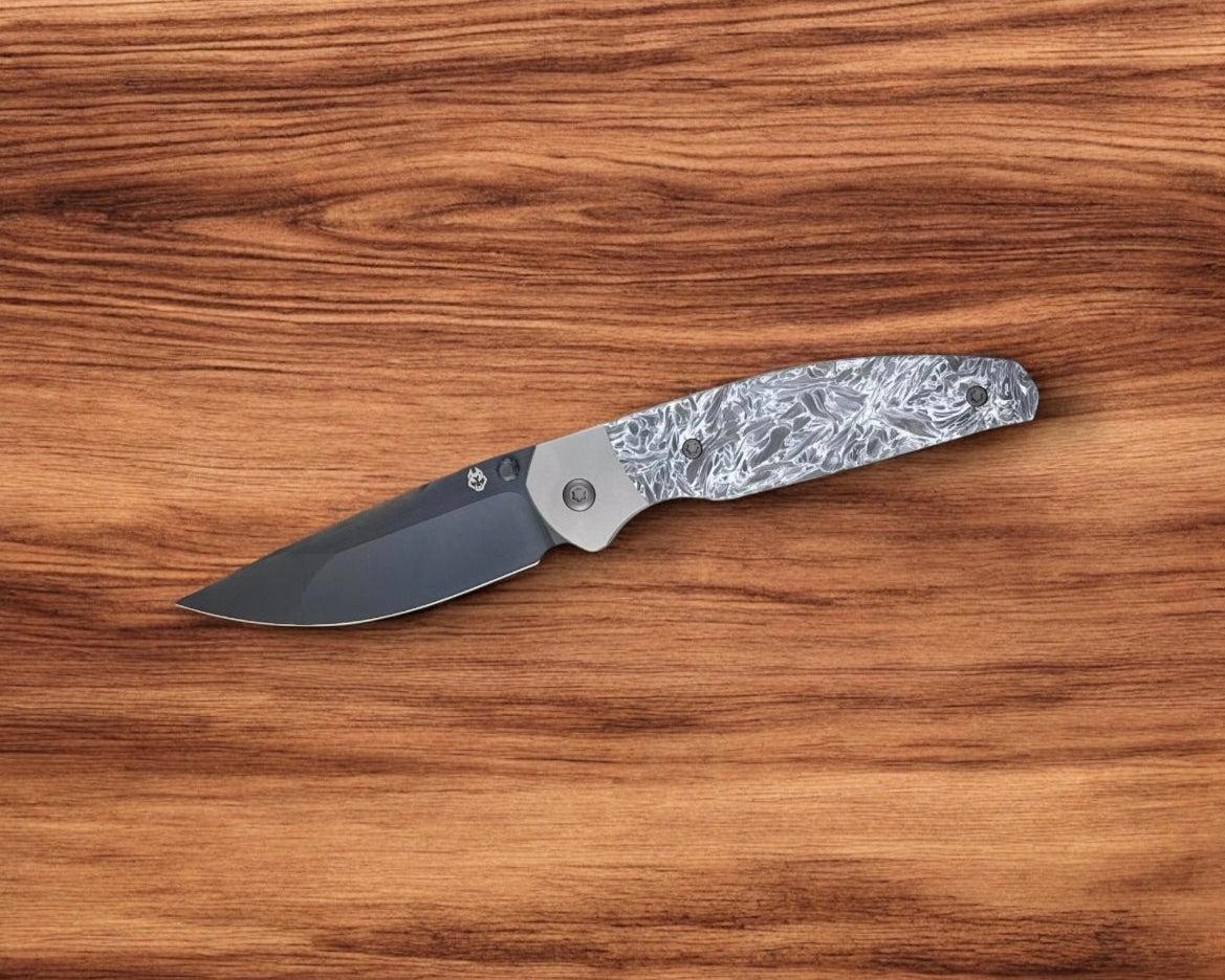 Jack Wolf Knives-Jack Wolf Knives - TANGO JACK - FAT CARBON DARK MATTER POLAR DLC BELT SATIN-2-Urban Cutlery