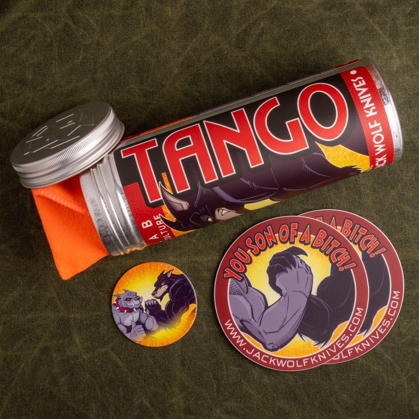 Jack Wolf Knives-Jack Wolf Knives - TANGO JACK - FAT CARBON DARK MATTER POLAR DLC BELT SATIN-6-Urban Cutlery