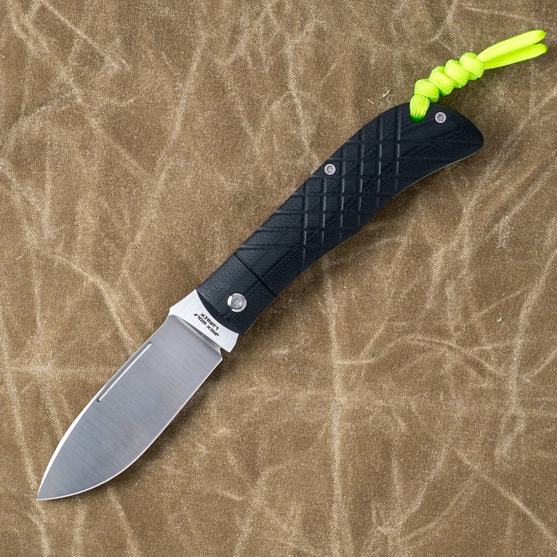 Jack Wolf Knives-Jack Wolf Knives TIMBER JACK - BLACK G10 CROSS HATCH 2 - Available 1/16 @ 2PM EST!-1-Urban Cutlery