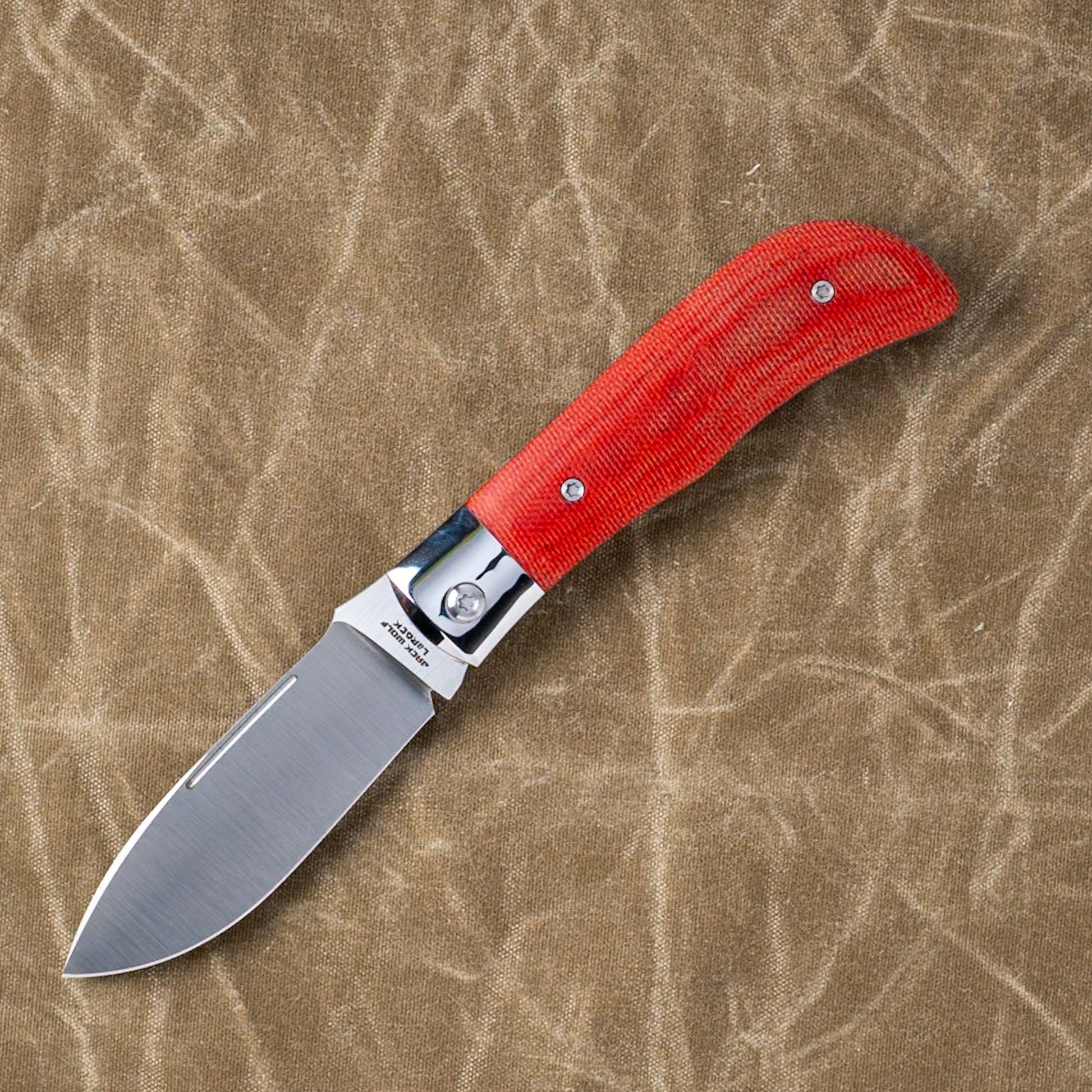 Jack Wolf Knives-Jack Wolf Knives TIMBER JACK - FIRE CANVAS MICARTA - Available 1/16 @ 2PM EST!-1-Urban Cutlery