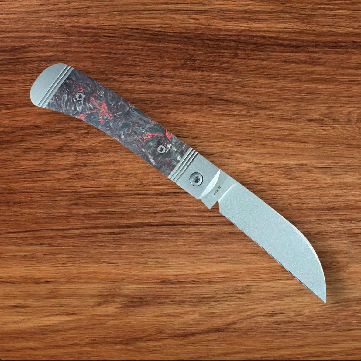 Jack Wolf Knives-Jack Wolf Knives - VENOM JACK - FAT CARBON DARK MATTER RED BLAST & TUMBLE - w/ FREE Tumbler-2-Urban Cutlery