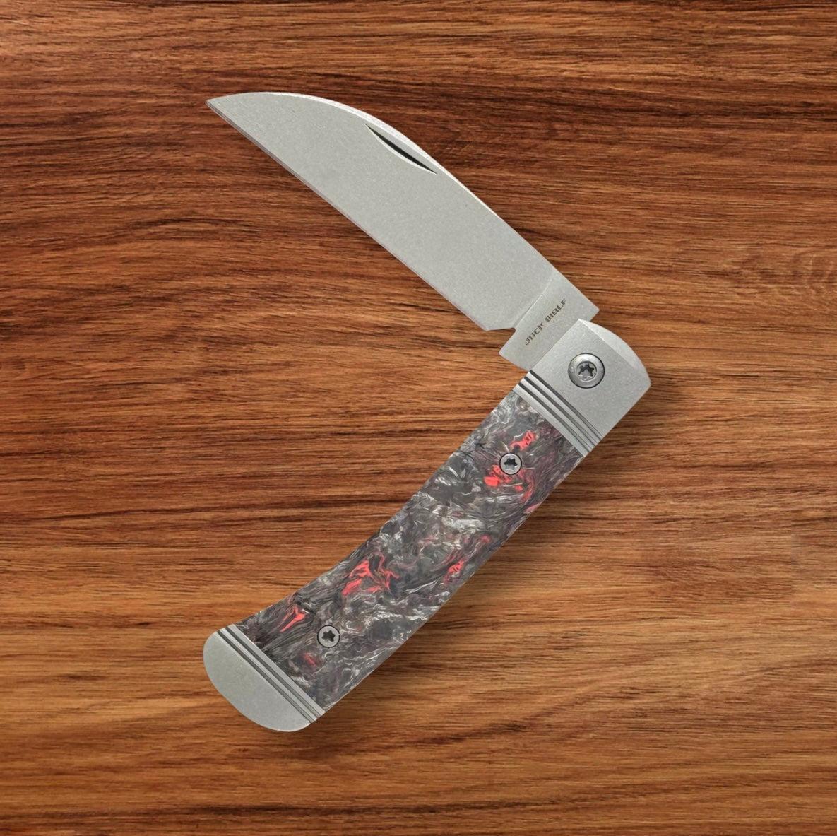 Jack Wolf Knives-Jack Wolf Knives - VENOM JACK - FAT CARBON DARK MATTER RED BLAST & TUMBLE - w/ FREE Tumbler-3-Urban Cutlery