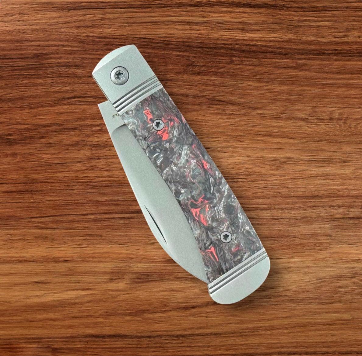 Jack Wolf Knives-Jack Wolf Knives - VENOM JACK - FAT CARBON DARK MATTER RED BLAST & TUMBLE - w/ FREE Tumbler-4-Urban Cutlery