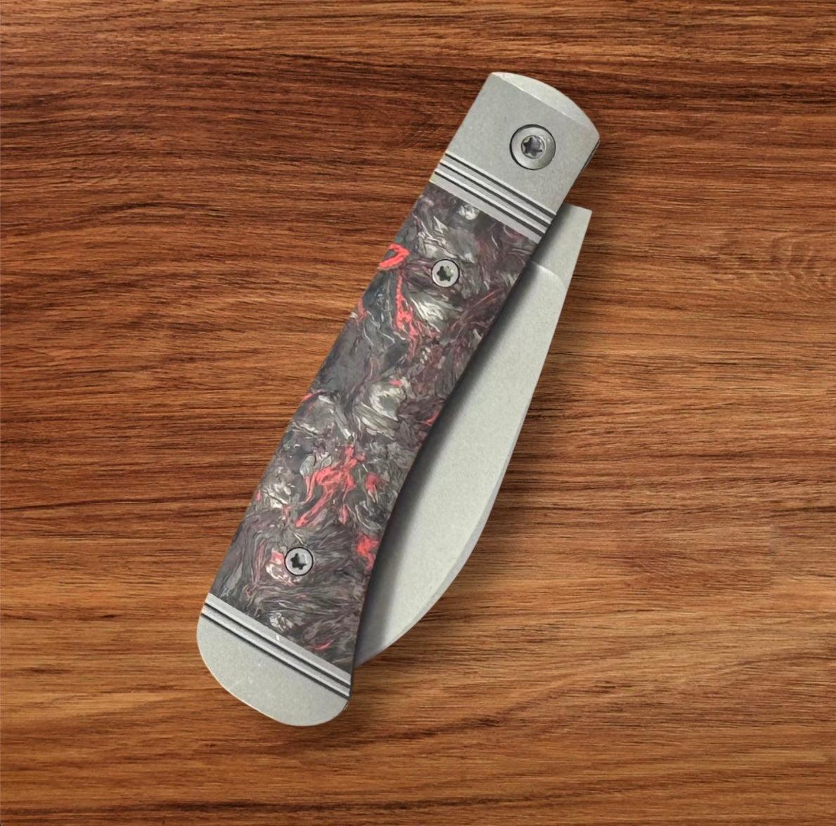 Jack Wolf Knives-Jack Wolf Knives - VENOM JACK - FAT CARBON DARK MATTER RED BLAST & TUMBLE - w/ FREE Tumbler-5-Urban Cutlery