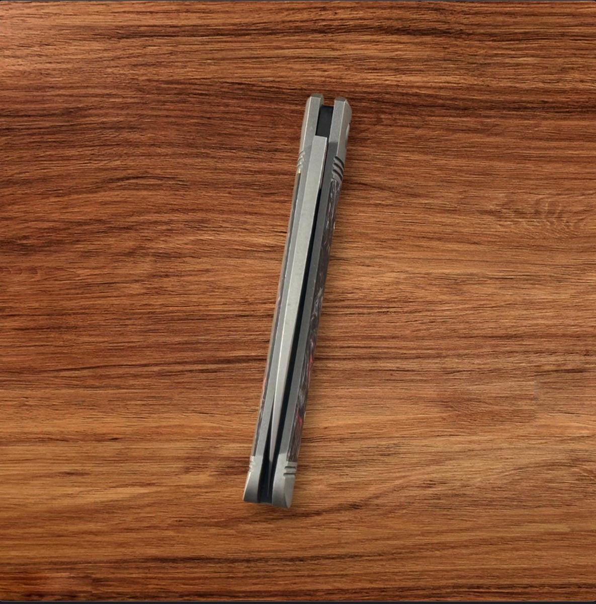 Jack Wolf Knives-Jack Wolf Knives - VENOM JACK - FAT CARBON DARK MATTER RED BLAST & TUMBLE - w/ FREE Tumbler-6-Urban Cutlery