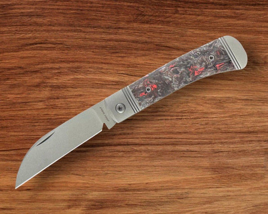 Jack Wolf Knives-Jack Wolf Knives - VENOM JACK - FAT CARBON DARK MATTER RED BLAST & TUMBLE - w/ FREE Tumbler-Urban Cutlery