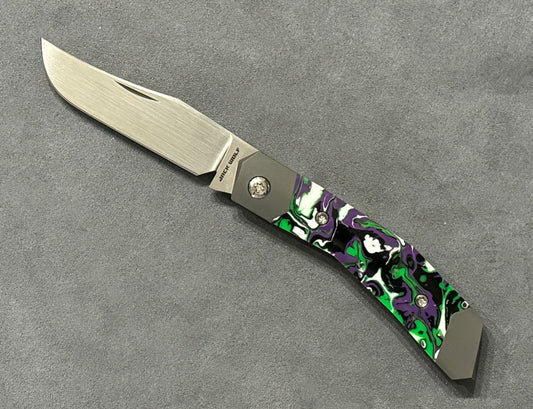 Jack Wolf Knives - MINI CYBORG JACK - KAOTIC RESIN HAND SATIN Jack Wolf Knives Urban Cutlery & Lifestyle Shoppe