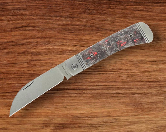 Jack Wolf Knives - VENOM JACK - FAT CARBON DARK MATTER RED BLAST & TUMBLE - w/ FREE Tumbler Urban Cutlery & Lifestyle Shoppe