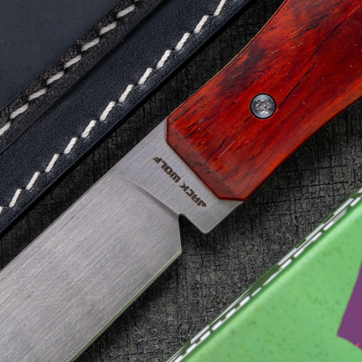 Jack Wolf Knives - Vampire FIXedc - ROSEWOOD - w/ FREE Flask-Jack Wolf Knives-Urban Cutlery & Lifestyle Shoppe