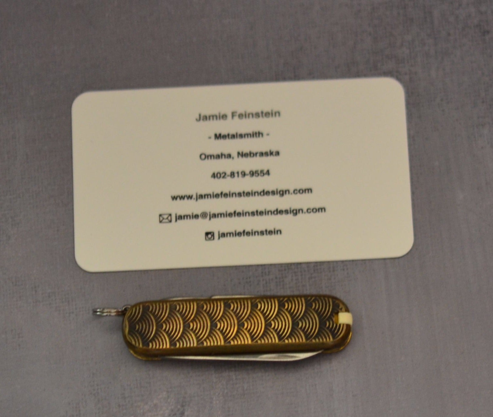 Jamie Feinstein SAK Classic - Seigaiha Custom (Brass) - Brand New Urban EDC Urban Cutlery & Lifestyle Shoppe