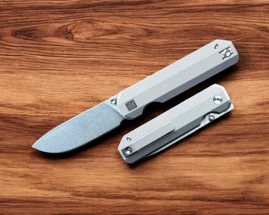 Knife Standards-Knife Standards RR3 - Classic Stonemilled Handle - Stonewashed Vanax SuperClean Blade - Milled Pocket Clip-1-Urban Cutlery