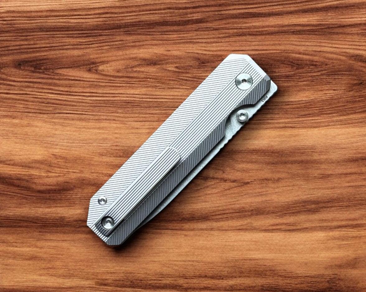 Knife Standards-Knife Standards RR3 - Classic Stonemilled Handle - Stonewashed Vanax SuperClean Blade - Milled Pocket Clip-5-Urban Cutlery