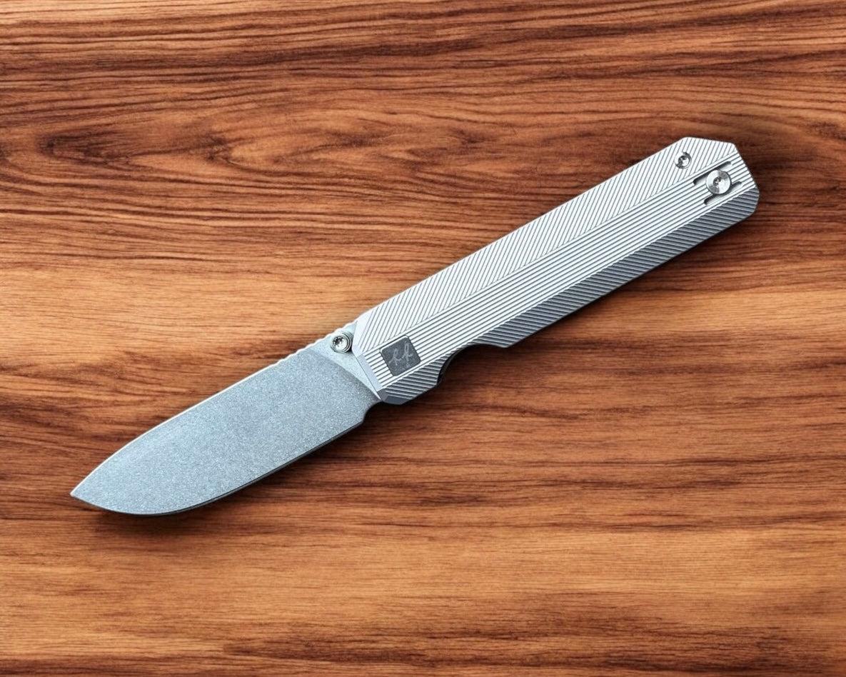 Knife Standards RR3 - Classic Stonemilled Handle - Stonewashed Vanax SuperClean Blade - Milled Pocket Clip-Knife Standards-Urban Cutlery & Lifestyle Shoppe