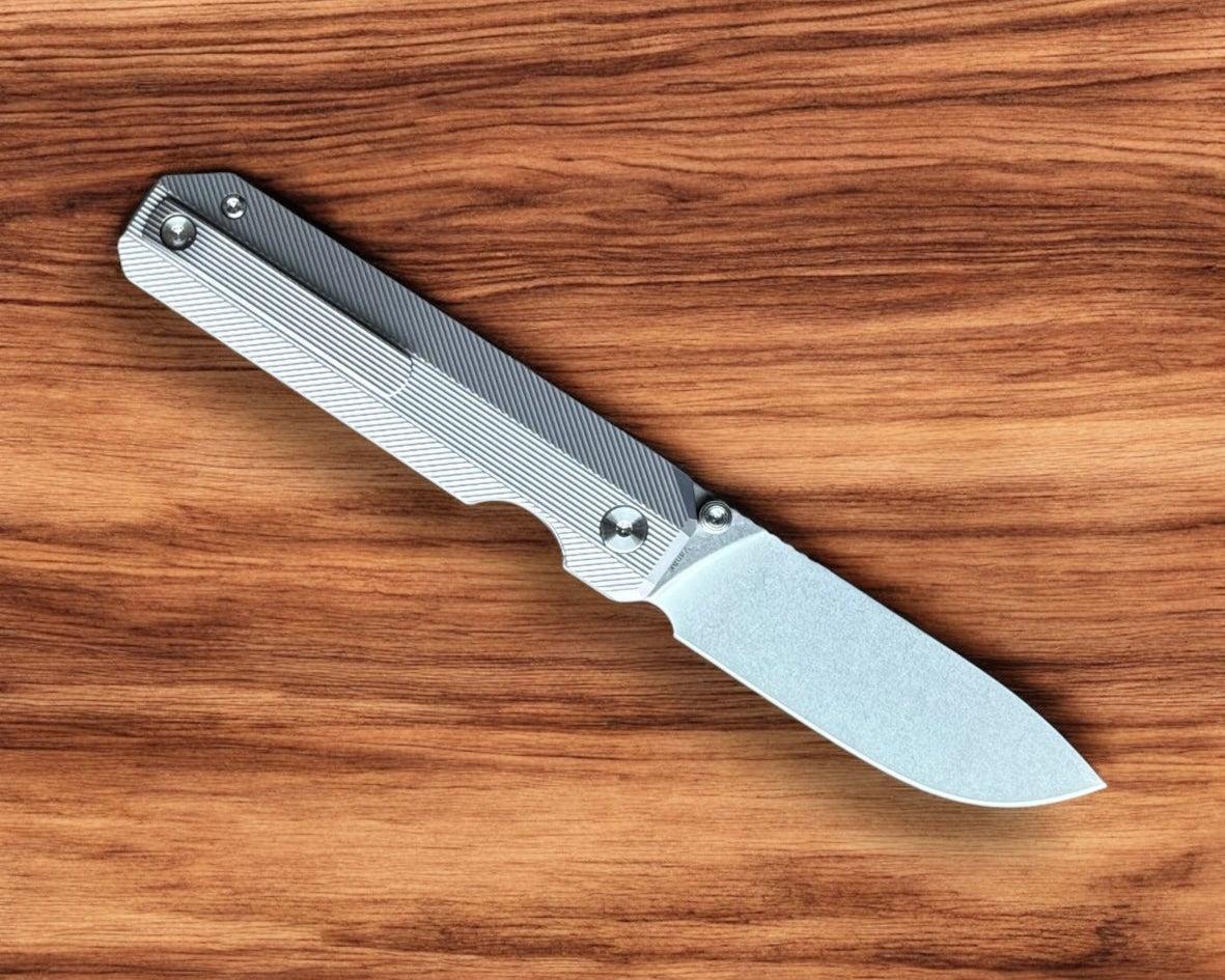 Knife Standards RR3 - Classic Stonemilled Handle - Stonewashed Vanax SuperClean Blade - Milled Pocket Clip-Knife Standards-Urban Cutlery & Lifestyle Shoppe