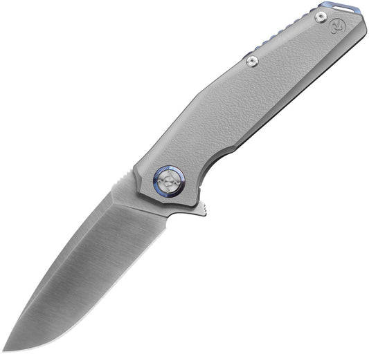 Kunwu Knives-KUNWU ORION II - GRAY TITANIUM HANDLE - ELMAX - PLAIN EDGE - KUNK7013-1-Urban Cutlery