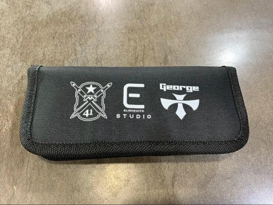 Les George; Elishewitz Knives-Elishewitz x Les George - Ek integral folder - Black DLC Handle Finish - Dagger Blade (Single Edgle)-4-Urban Cutlery