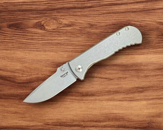 Les George Knives-Les George Knives Talos Frame Lock - Stonewash Handle & Blade-1-Urban Cutlery