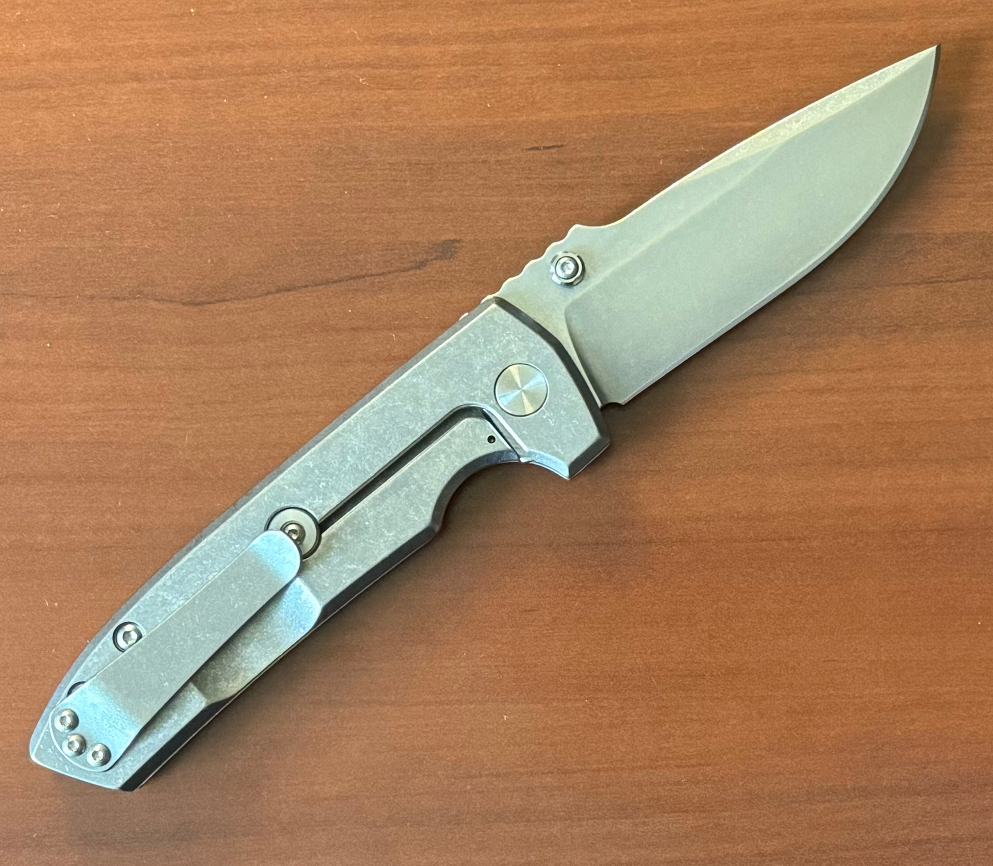 Les George Knives-Les George Knives VECP - Frame Lock - Stonewashed Handle & Blade-Urban Cutlery