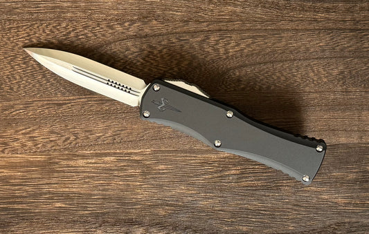 Marfione Custom Knives-Marfione Custom Hera D/E Hand Rubbed Satin M390 Black Anodized Aircraft Alloy W/Dagger Relief & Two-Tone HW SN #022 - Brand New-1-Urban Cutlery