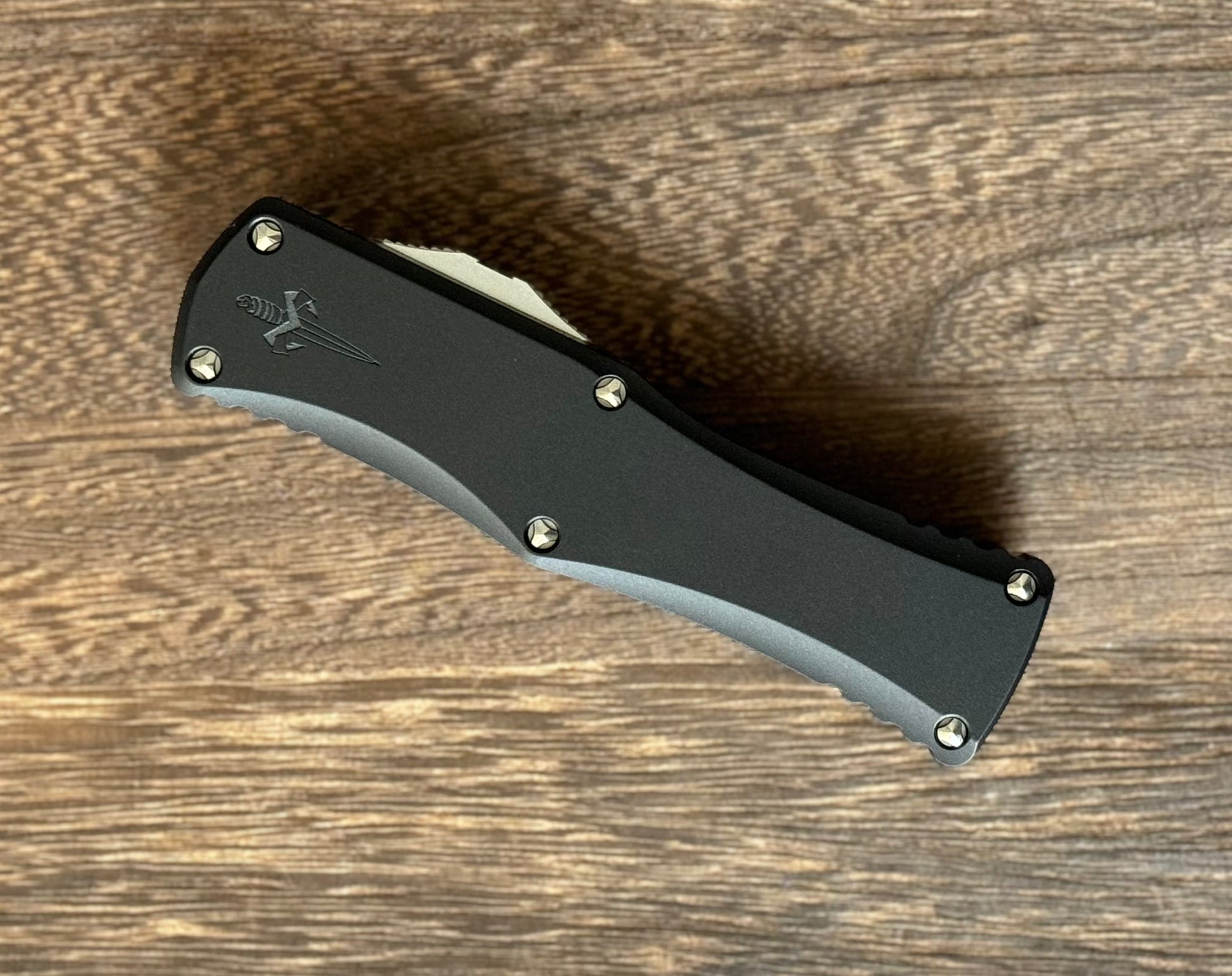 Marfione Custom Knives-Marfione Custom Hera D/E Hand Rubbed Satin M390 Black Anodized Aircraft Alloy W/Dagger Relief & Two-Tone HW SN #022 - Brand New-3-Urban Cutlery