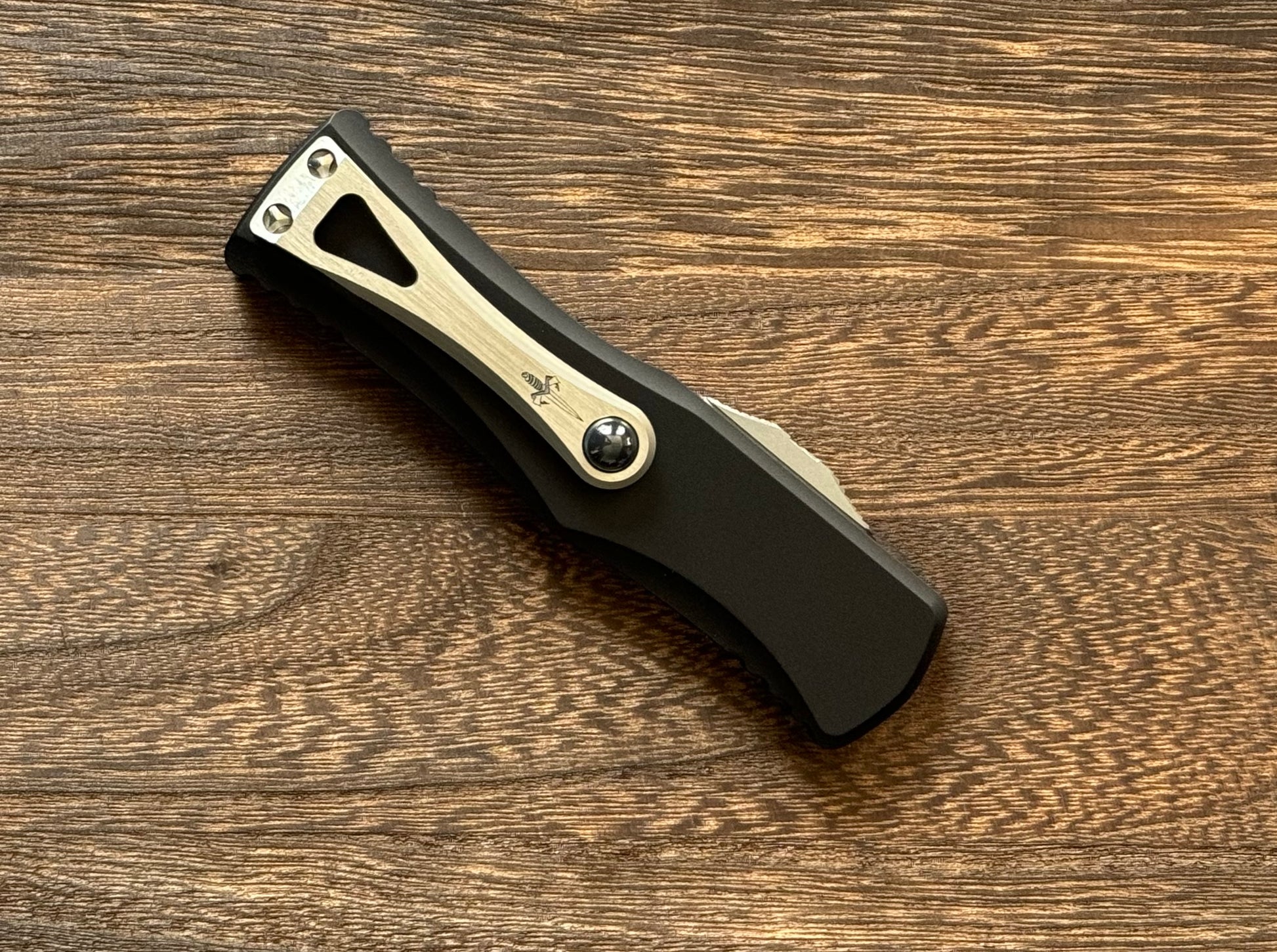 Marfione Custom Knives-Marfione Custom Hera D/E Hand Rubbed Satin M390 Black Anodized Aircraft Alloy W/Dagger Relief & Two-Tone HW SN #022 - Brand New-4-Urban Cutlery