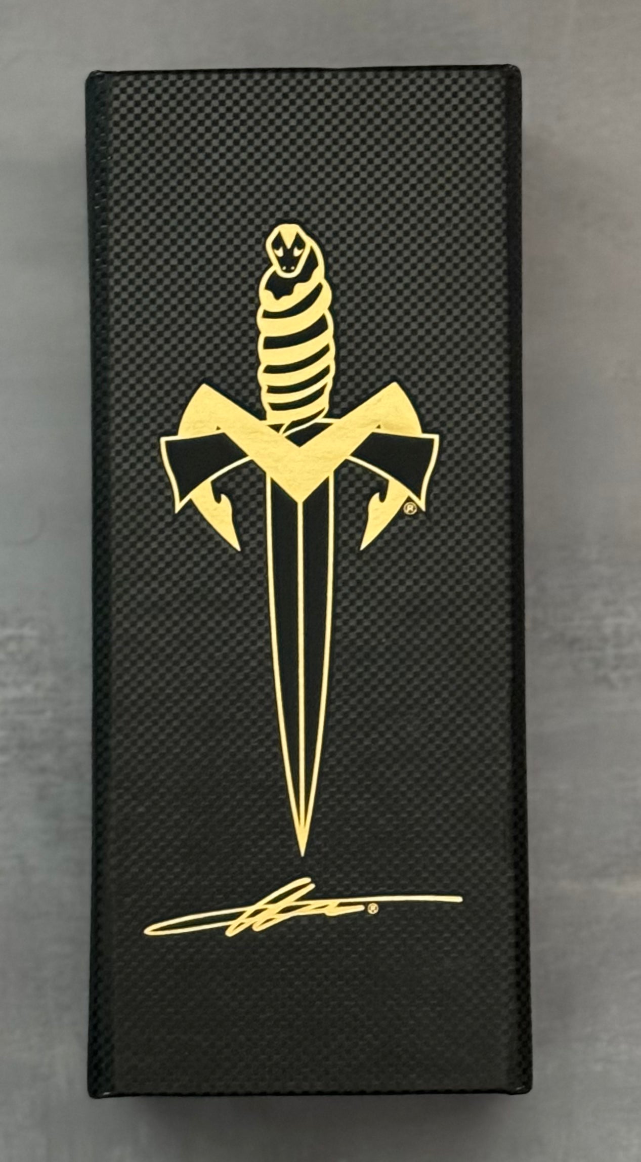 Marfione Custom Knives-Marfione Custom Hera D/E Hand Rubbed Satin M390 Black Anodized Aircraft Alloy W/Dagger Relief & Two-Tone HW SN #022 - Brand New-9-Urban Cutlery