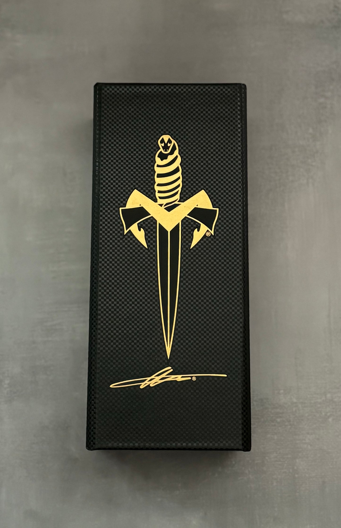 Marfione Custom Knives-Marfione Custom UTX-70 Double Edge Hand Rubbed Satin Blade Blue Ti Hardware Serialized SN #015 - Brand New-Urban Cutlery