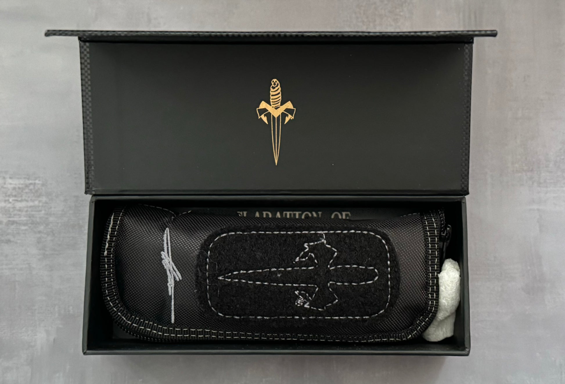 Marfione Custom Knives-Marfione Custom UTX-70 Double Edge Hand Rubbed Satin Blade Blue Ti Hardware Serialized SN #015 - Brand New-Urban Cutlery