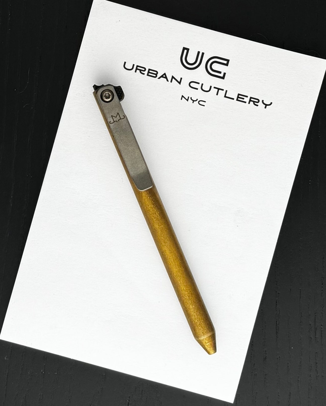 Maverick Customs-Maverick Customs Flipper Universal Pen - Brass - G10 Flipper-1-Urban Cutlery