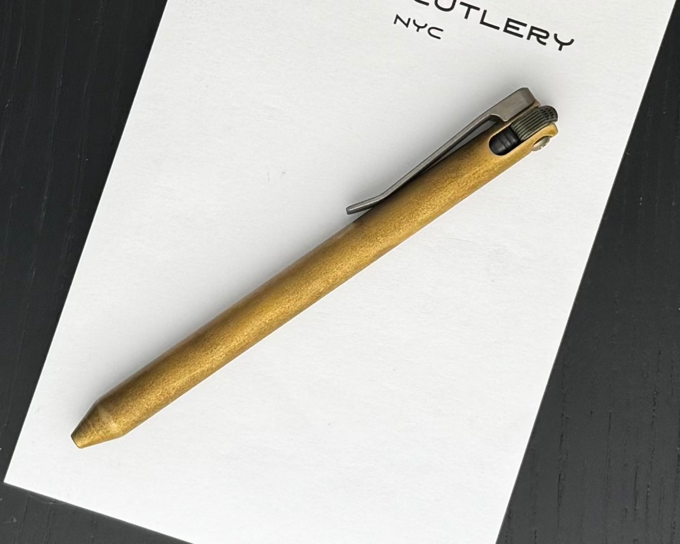 Maverick Customs-Maverick Customs Flipper Universal Pen - Brass - G10 Flipper-Urban Cutlery