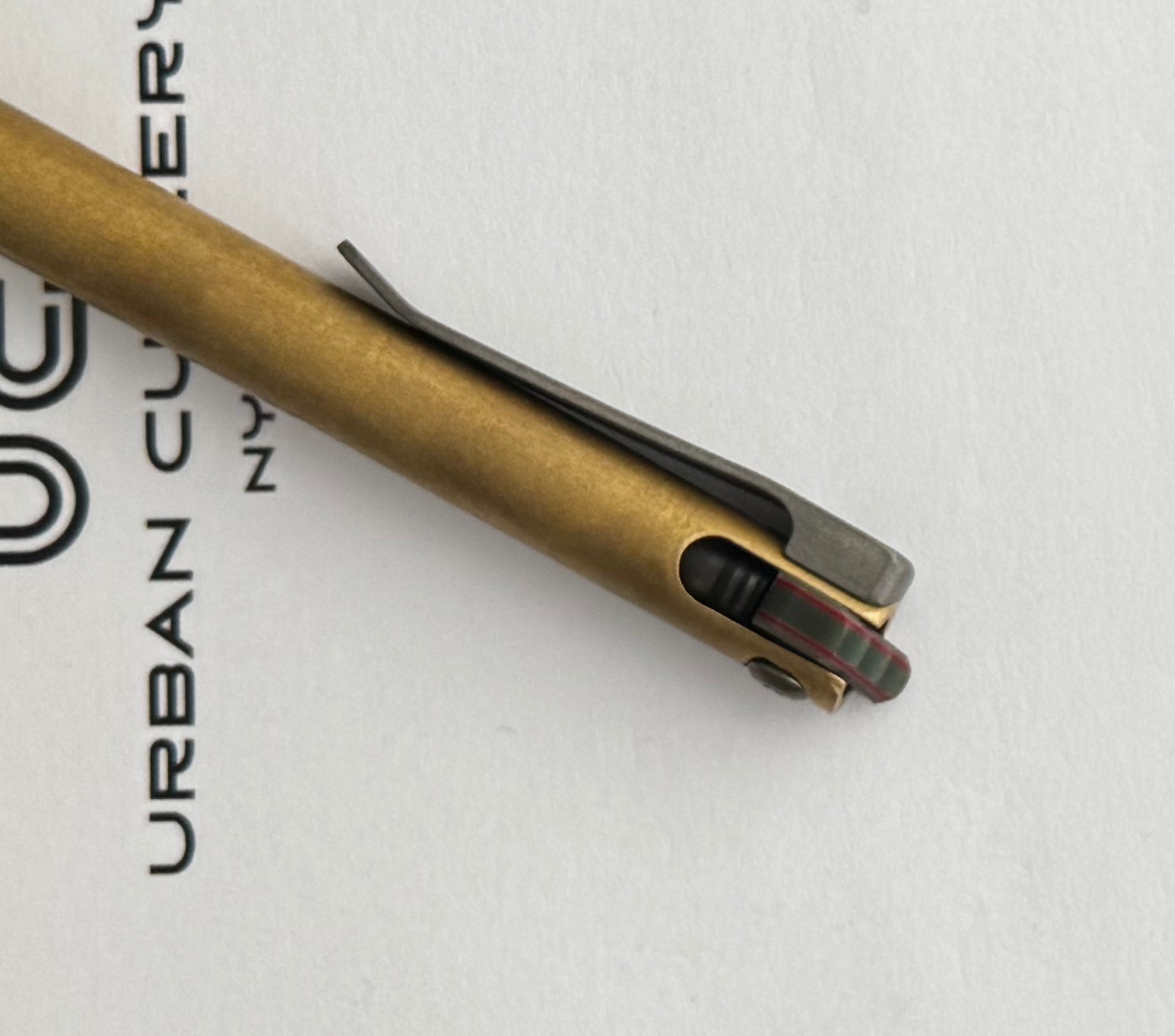 Maverick Customs-Maverick Customs Flipper Universal Pen - Brass Ringed - G10 Flipper-Urban Cutlery