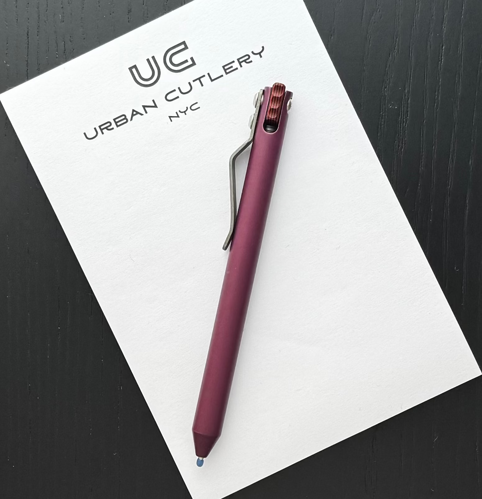 Maverick Customs-Maverick Customs Flipper Universal Pen - Cherry Cerakote Aluminum - Rainbow G10 Flipper-Pens-Urban Cutlery