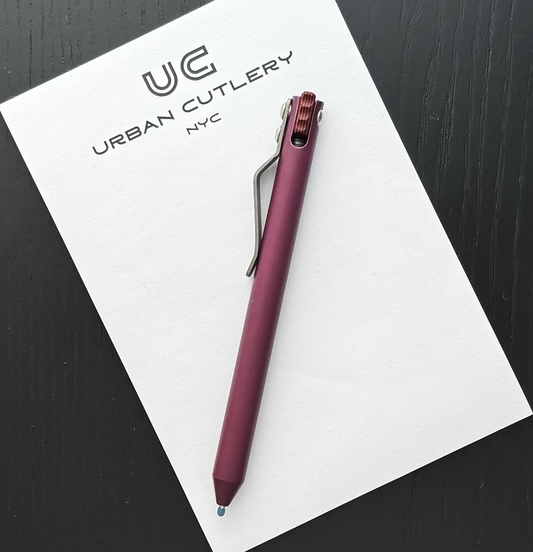 Maverick Customs-Maverick Customs Flipper Universal Pen - Cherry Cerakote Aluminum - Rainbow G10 Flipper-Pens-Urban Cutlery