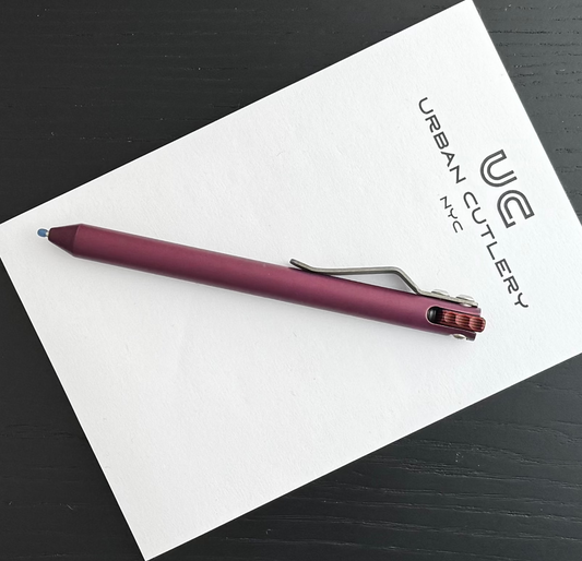 Maverick Customs-Maverick Customs Flipper Universal Pen - Cherry Cerakote Aluminum - Rainbow G10 Flipper-Urban Cutlery